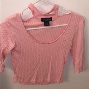 Pink Neck Wrap Crop-Top